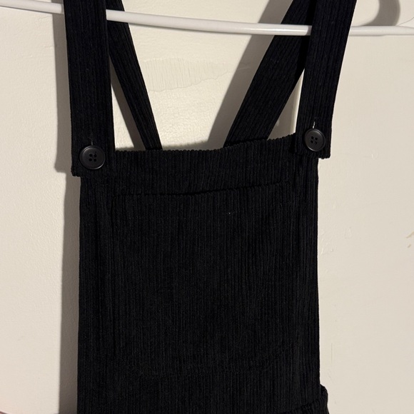 Fun Black Ribbed Overalls - Picture 2 of 5